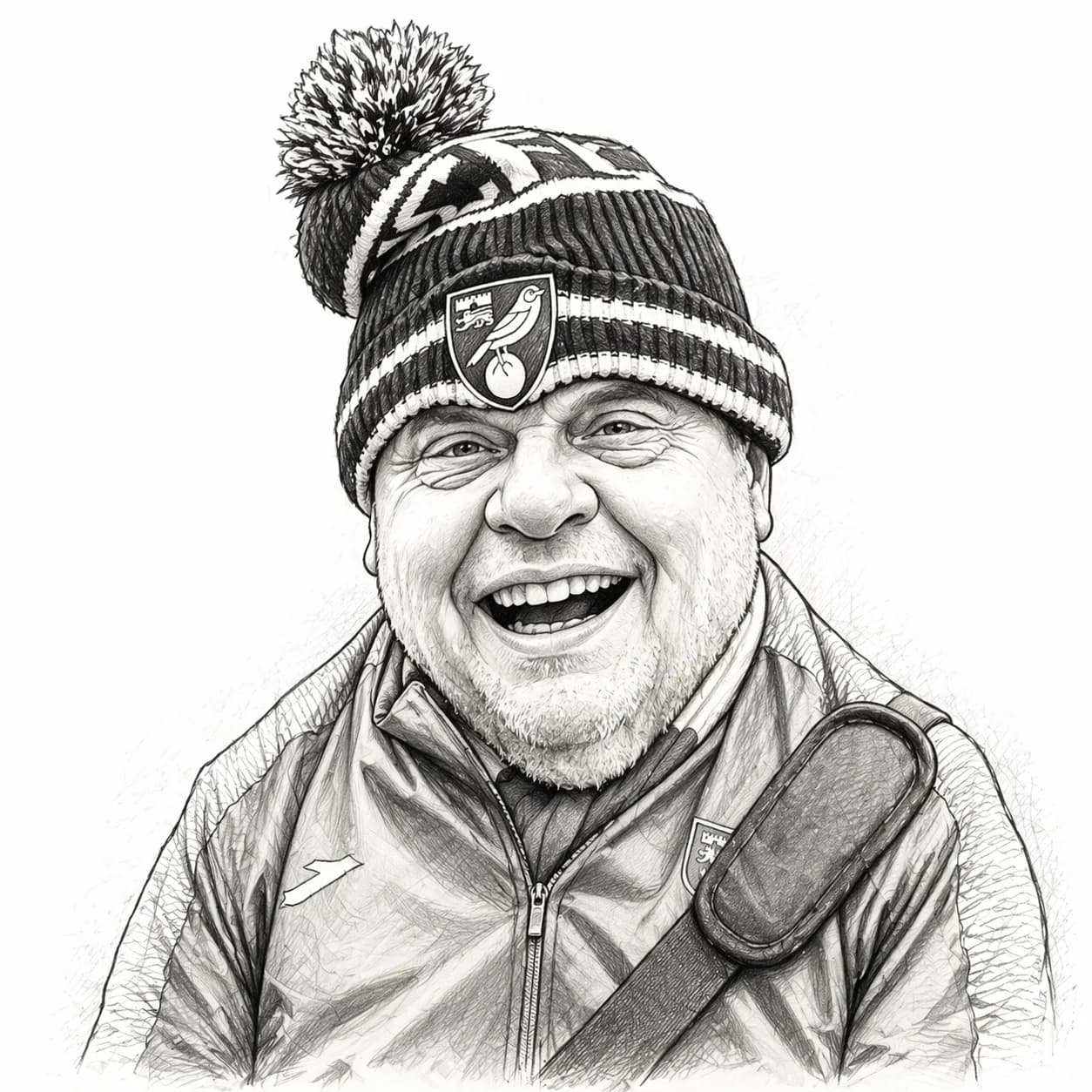 Pencil Sketch caricature of older man with a warm smile generated by GPT Image 1.5