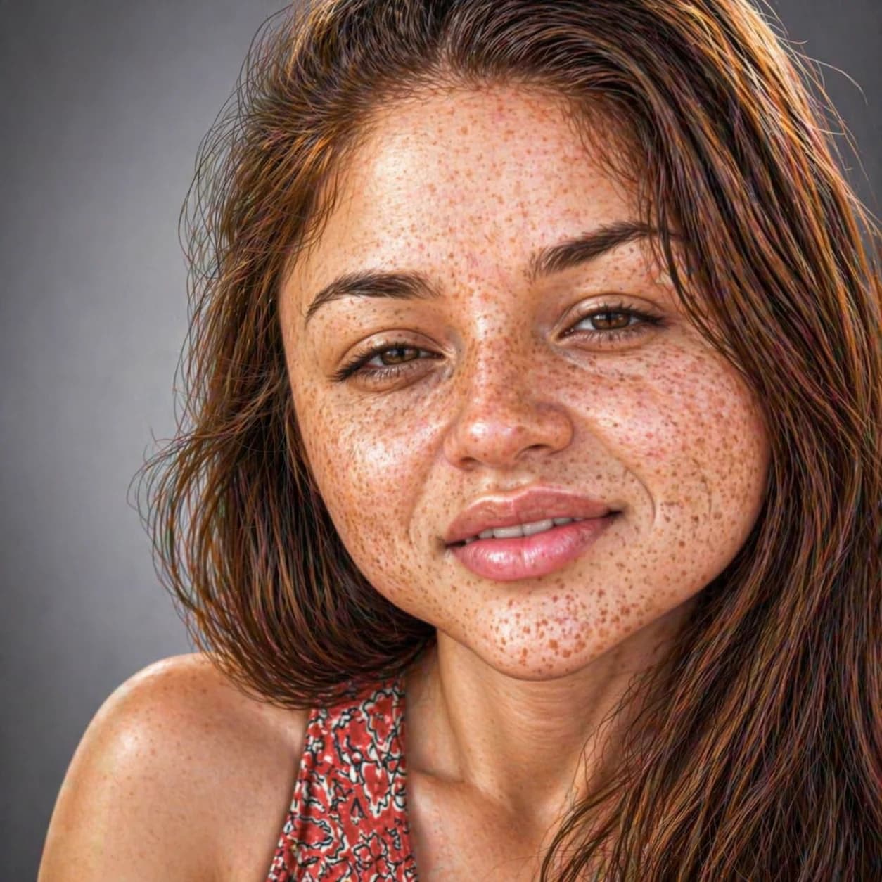Realistic Caricature caricature of teenager with freckles and short hair generated by GPT Image 1.5