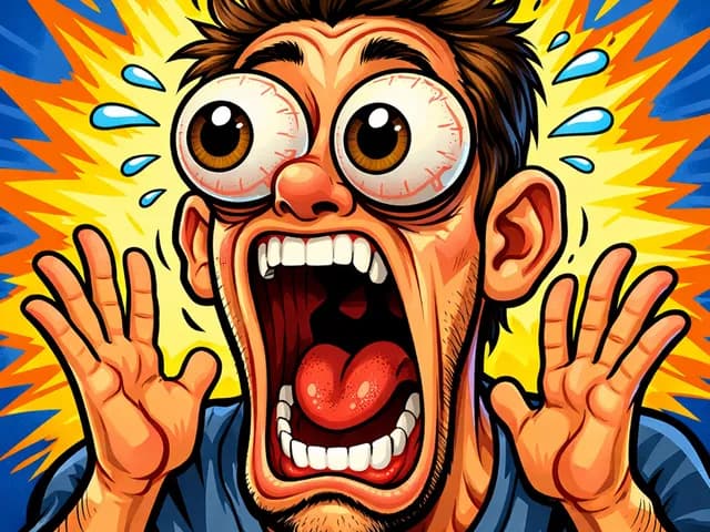 Funny exaggerated caricature for memes and social sharing